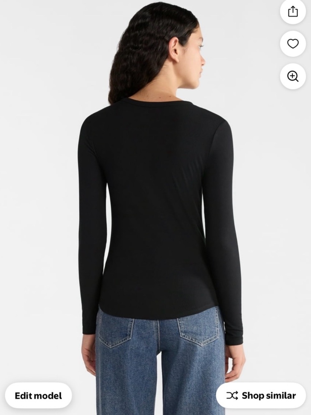 No Boundaries ribbed Black Long Sleeve Tee - Picture 2 of 3